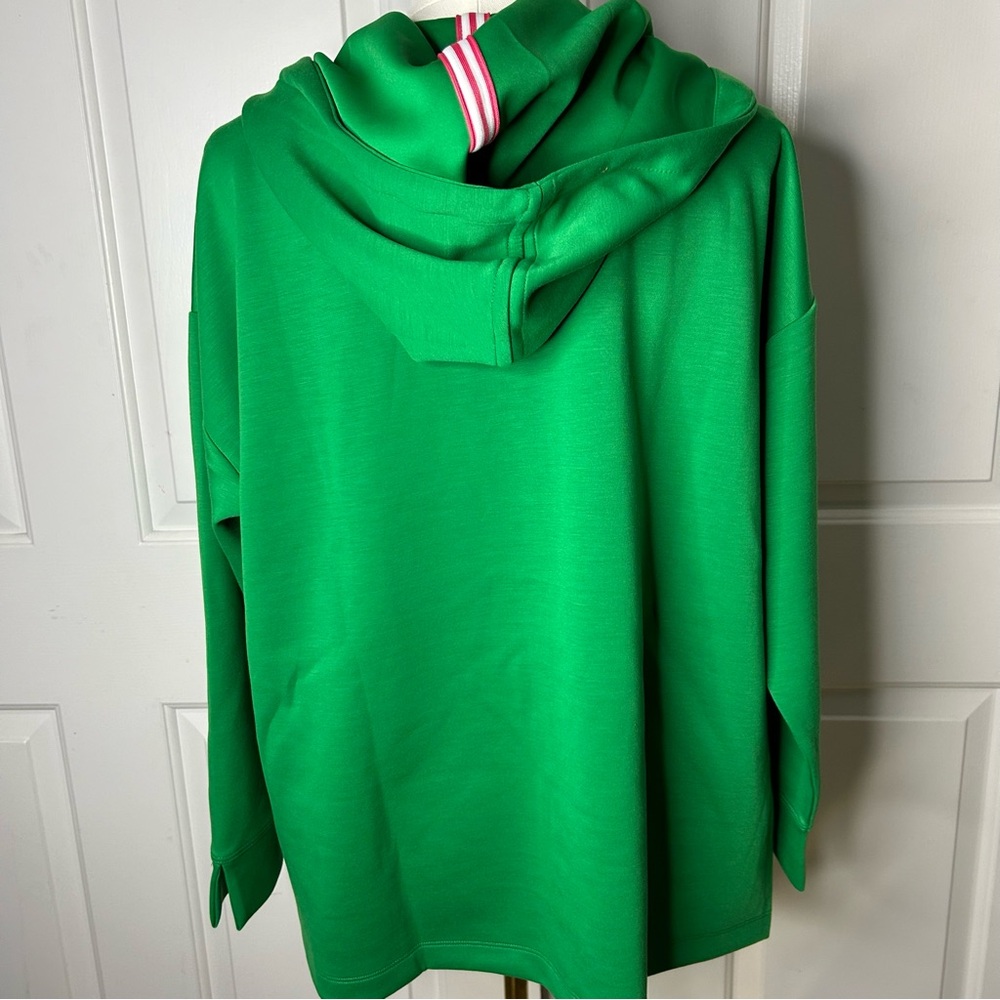 Isaac Mizrahi Live! Regular Clubhouse Scuba Knit Snap Front Tunic w/ Hood - Picture 6 of 9